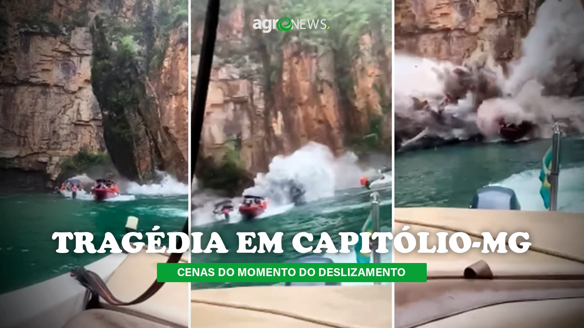 Furnas: Vídeo registra momento das rochas caindo na tragédia de Capitólio em MG
