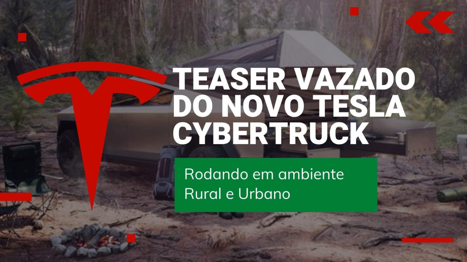 Teaser vazado mostra novo tesla cybertruck rodando em ambiente rural