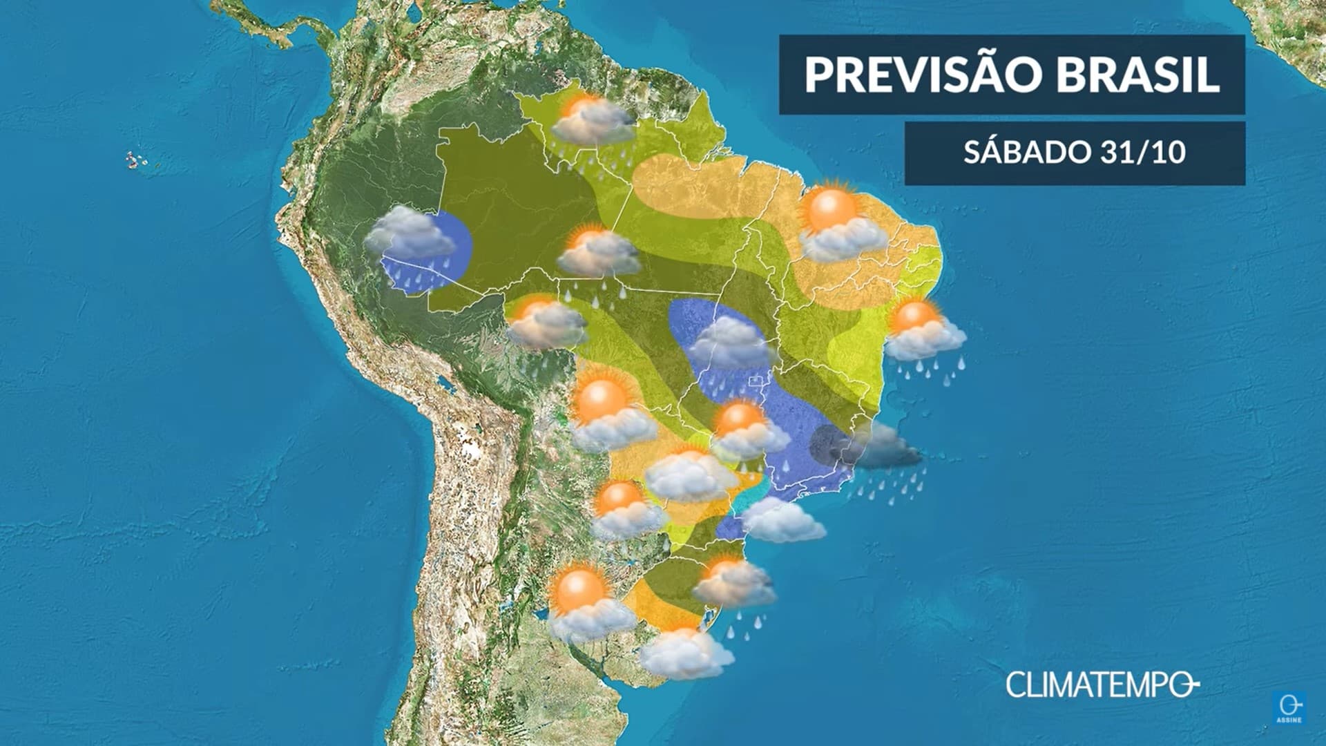 Previsão do tempo dia 31 de outubro de 2020 em todo o Brasil