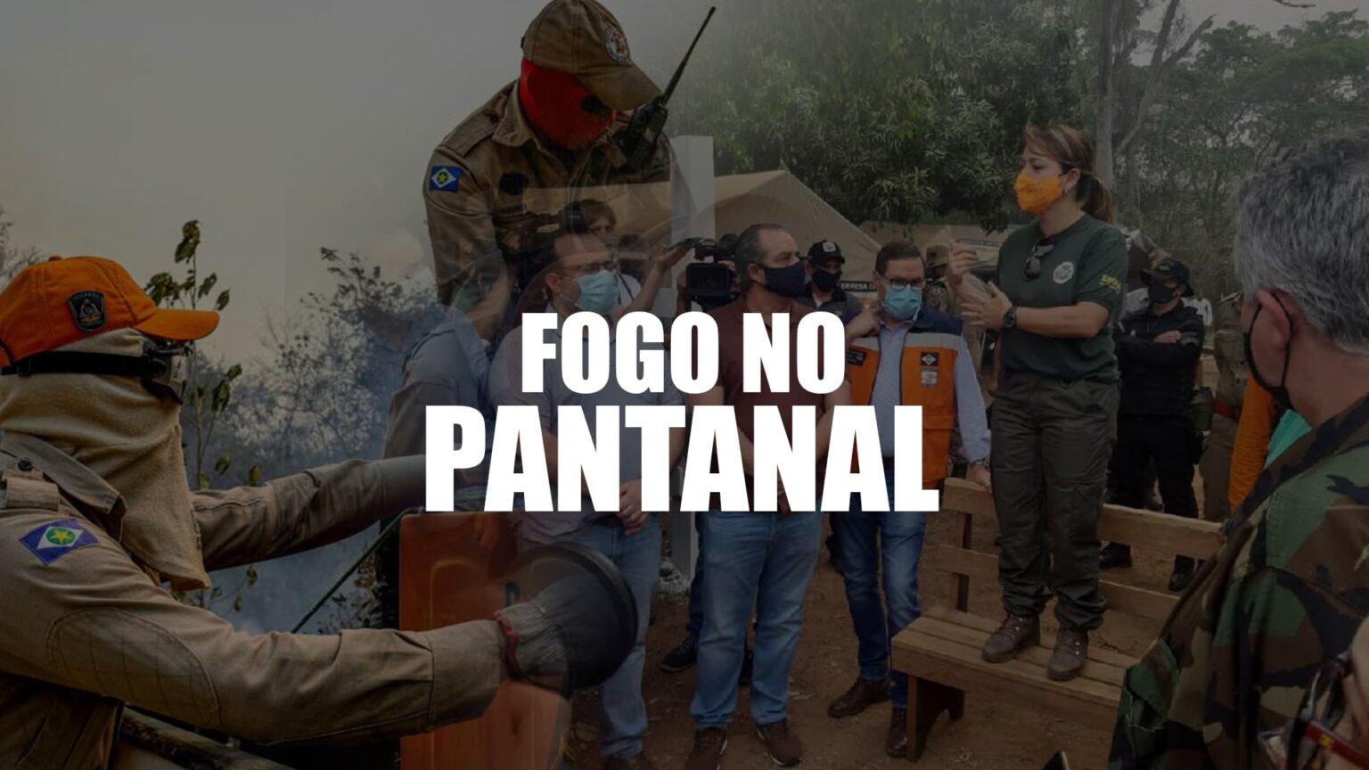 Fogo no pananal comitiva