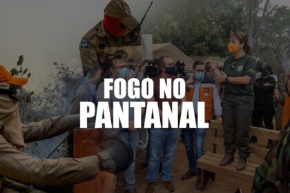 Fogo no pananal comitiva