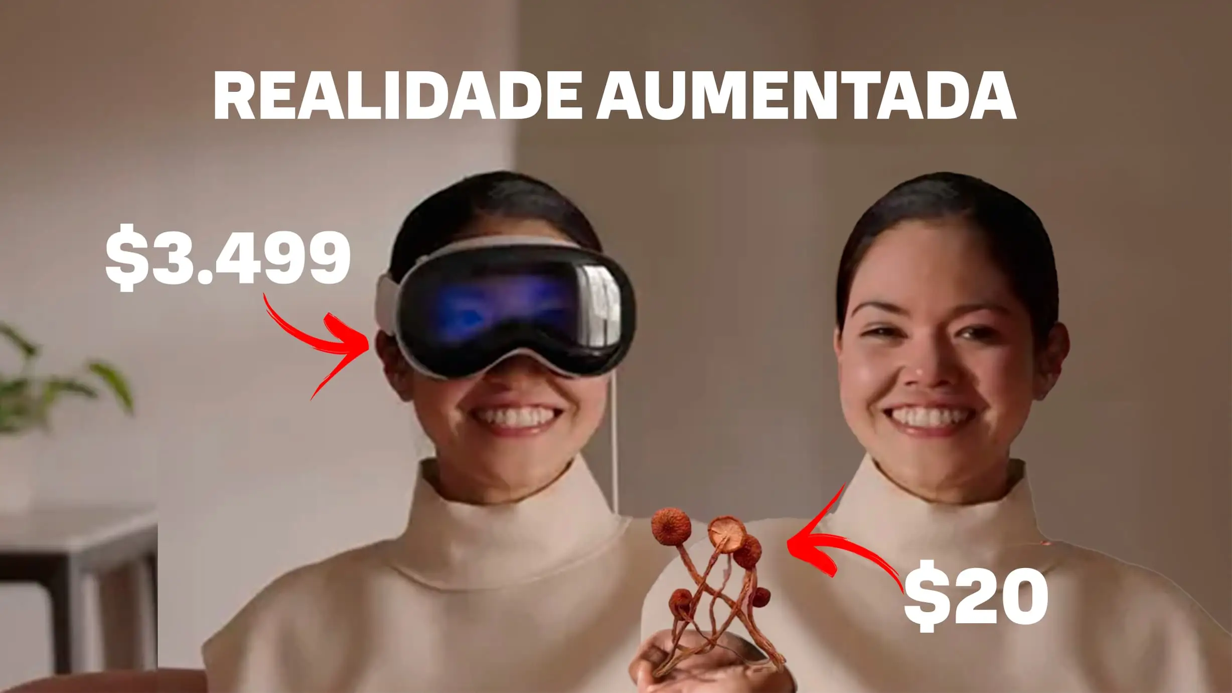 Apple Vision Pro: Segundo Musk, por $20 dólares cogumelos também proporcionam realidade aumentada