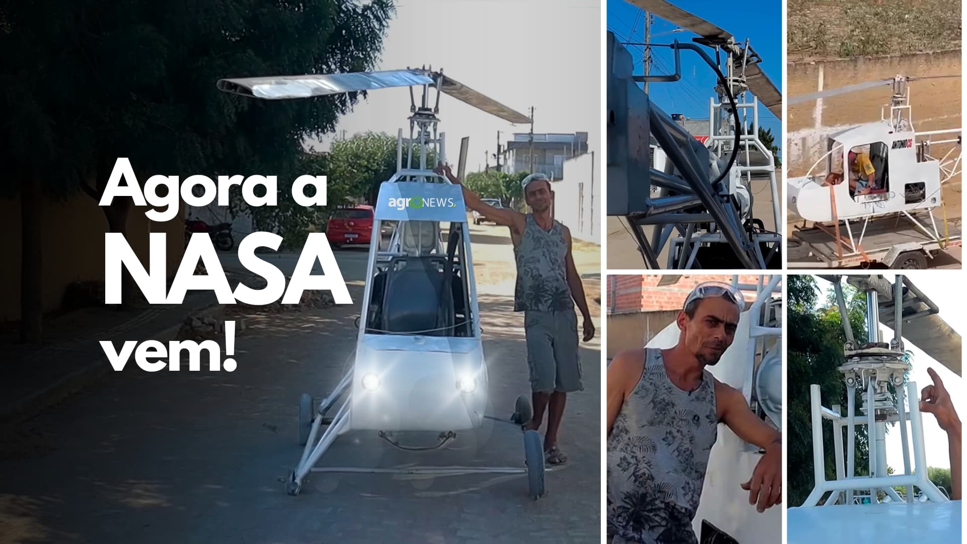 Helicóptero Baiano feito com motor de fusca